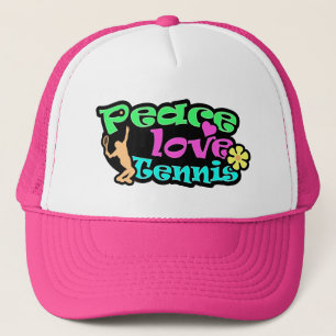 Peace, Love, Tennis; Retro Trucker Hat