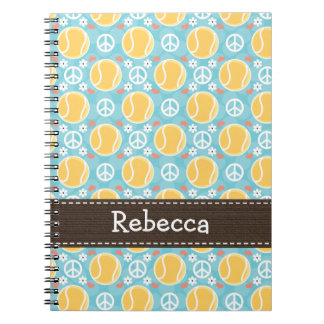 Peace Love Tennis Spiral Notebook Journal