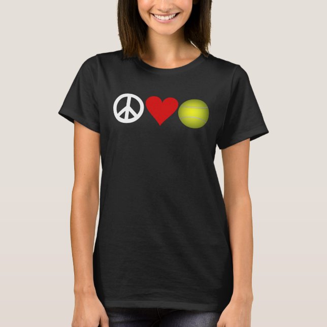 Peace Love Tennis t-shirt customisable (Front)