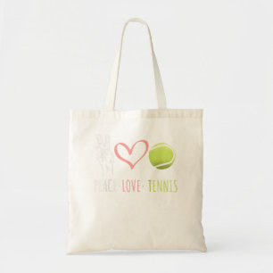 Peace Love Tennis Tennis Player ball love heart  Tote Bag