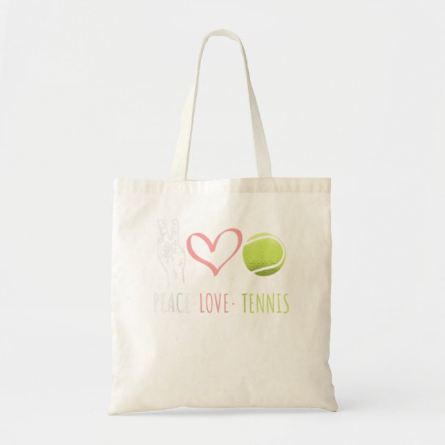 Peace Love Tennis Tennis Player ball love heart  Tote Bag (Front)
