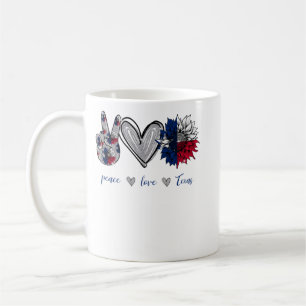 Peace Love Texas Flag Sunflower  Coffee Mug