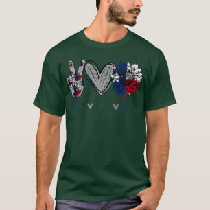 Peace Love Texas Flag Sunflower Premium T-Shirt