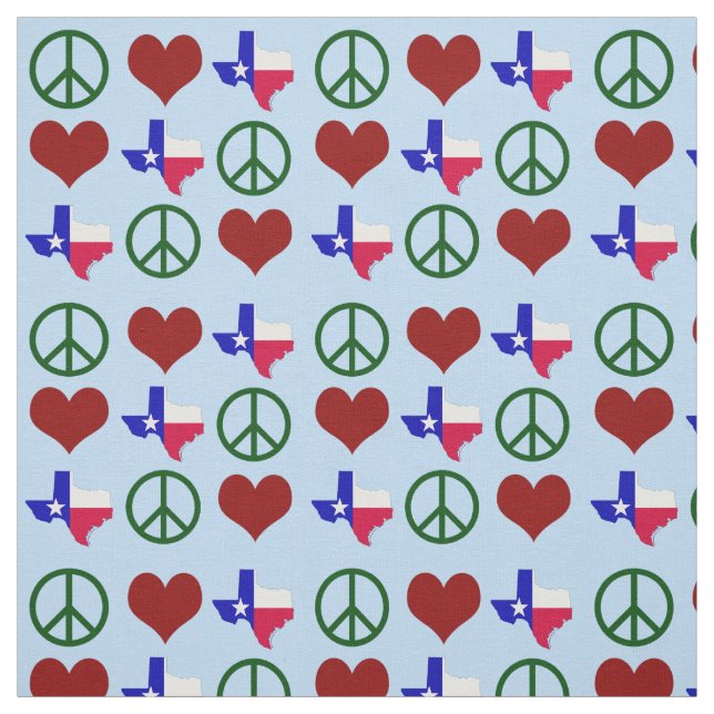 Peace Love Texas Pattern Fabric (Swatch)
