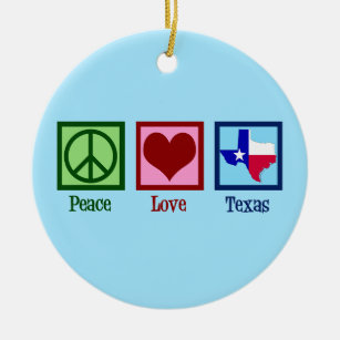 Peace Love Texas Proud Texan Ceramic Tree Decoration