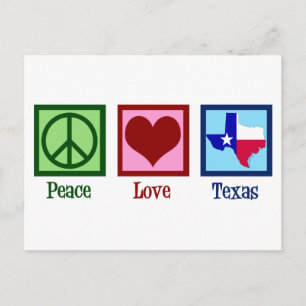 Peace Love Texas State Flag Postcard