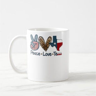 Peace Love Texas TX Texas Flag Funny City Home Roo Coffee Mug