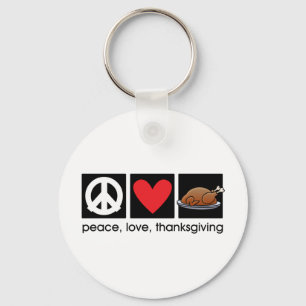 Peace, Love, Thanksgiving keychain