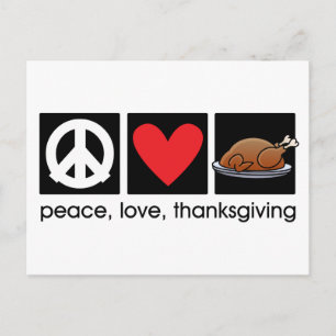 Peace, Love, Thanksgiving Postcard