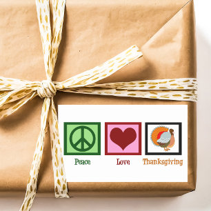 Peace Love Thanksgiving Rectangular Sticker