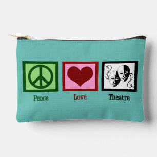 Peace Love Theatre Cute Teal Accessory Pouch