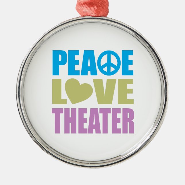 Peace Love Theatre Metal Tree Decoration (Front)