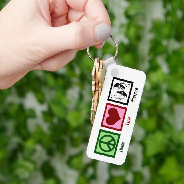 Peace Love Theatre Personalised Actor Gift Key Ring (Hand)