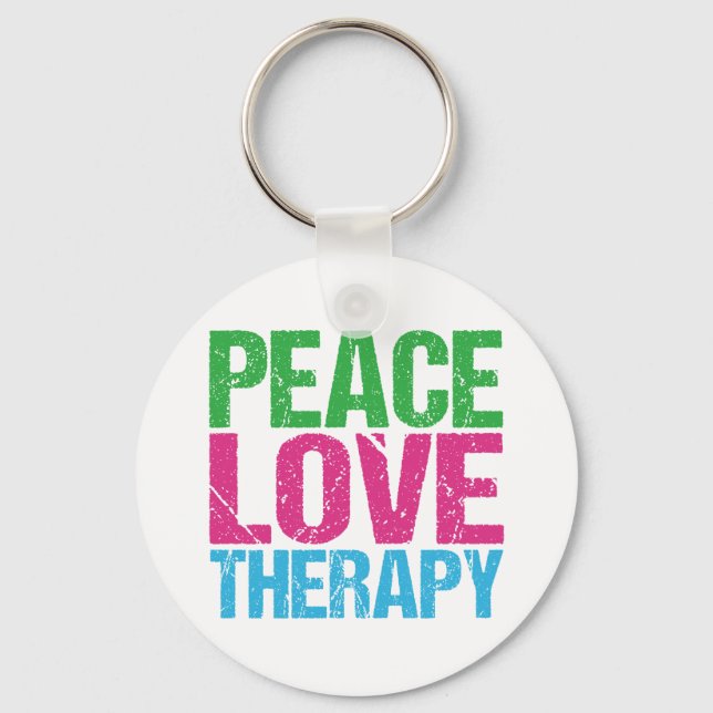 Peace Love Therapy Key Ring (Front)