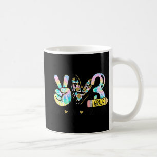 Peace Love Third Grade Fun Tie Dye Student Teacher Coffee Mug