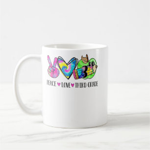 Peace Love Third Grade Tie Dye Happy First Day Of Coffee Mug