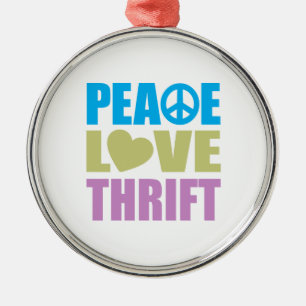 Peace Love Thrift Metal Tree Decoration