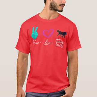 Peace Love Tibetan Mastiff Funny Dog Owner T-Shirt