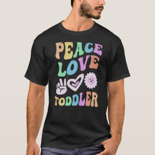 PEACE LOVE TODDLER Retro Preschool Teacher Groovy T-Shirt