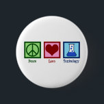 Peace Love Toxicology 6 Cm Round Badge<br><div class="desc">Peace Love Toxicology. A cool toxicologist gift for a scientist who works in a lab as a poison and poisoning expert. Support toxicity researchers with this cute design!</div>