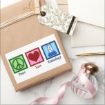 Peace Love Toxicology Cute Toxicologist Rectangular Sticker<br><div class="desc">Peace Love Toxicology. A cool toxicologist sticker for a scientist who works in a lab as a poison and poisoning expert. Support toxicity researchers with this cute design!</div>