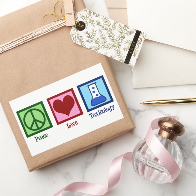 Peace Love Toxicology Cute Toxicologist Rectangular Sticker (Gifting)