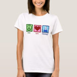 Peace Love Toxicology T-Shirt<br><div class="desc">Peace Love Toxicology. A cool toxicologist gift for a scientist who works in a lab as a poison and poisoning expert. Support toxicity researchers with this cute design!</div>