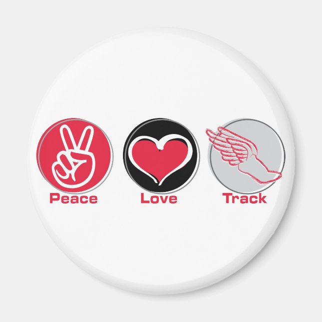 Peace Love Track Magnet (Front)
