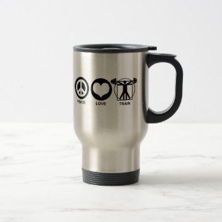 Peace Love Train Travel Mug