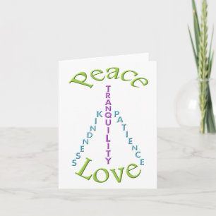 Peace love tranquillity kindness Note Cards