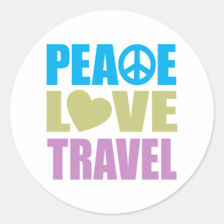 Peace Love Travel Classic Round Sticker