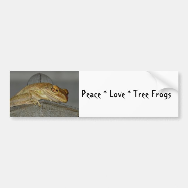 Peace Love Tree Frogs Bumper Sticker (Front)