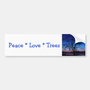 Peace Love Trees Bumper Sticker