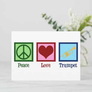 Peace Love Trumpet Cute Band Christmas Holiday Card