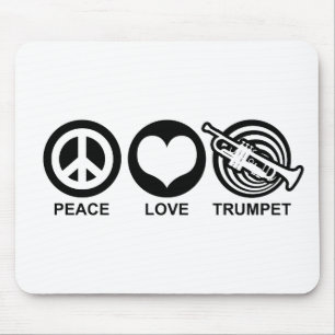 Peace Love Trumpet Mouse Mat