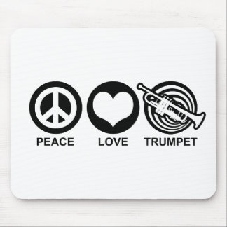 Peace Love Trumpet Mouse Mat