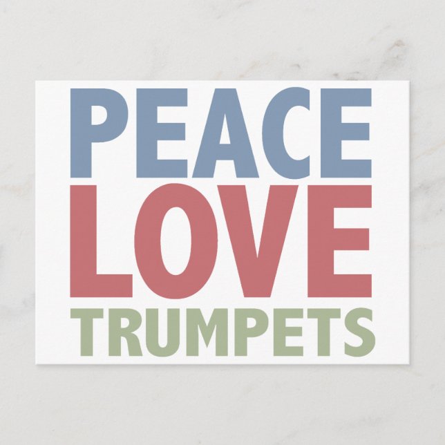 Peace Love Trumpets Postcard (Front)