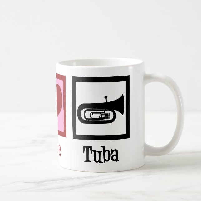 Peace Love Tuba Player Coffee Mug (Right)