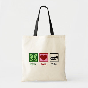 Peace Love Tuba Player Tote Bag