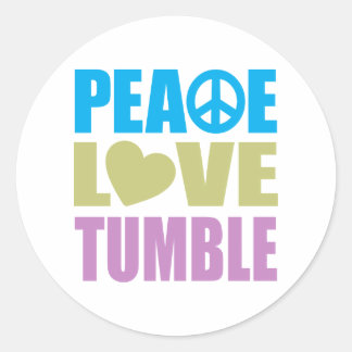 Peace Love Tumble Classic Round Sticker