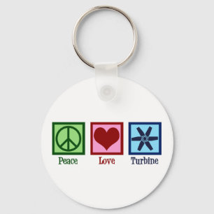 Peace Love Turbine Fan Key Ring
