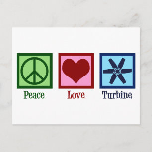 Peace Love Turbine Fan Postcard