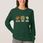 Peace Love Turkey Menorah T-Shirt<br><div class="desc">Trendy peace sign in heart,  beautiful whimsical turkey and menorah says Peace Love Turkey Menorah. © StudioMetzger.com using images © GraphicMarket. All rights reserved.</div>