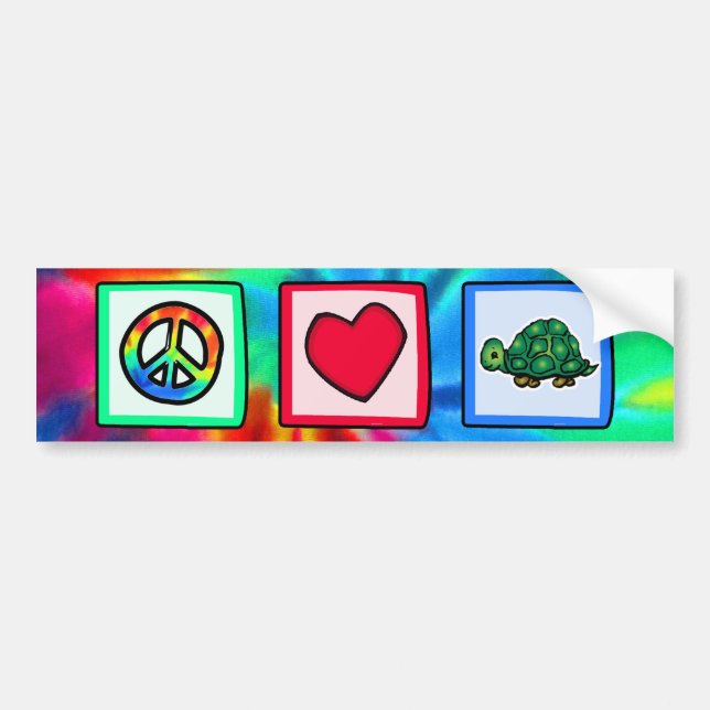 Peace, Love, Turtles Bumper Sticker (Front)