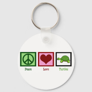 Peace Love Turtles Key Ring
