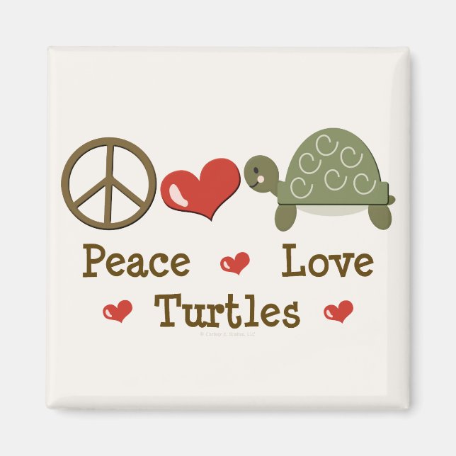 Peace Love Turtles Magnet (Front)