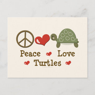 Peace Love Turtles Postcard