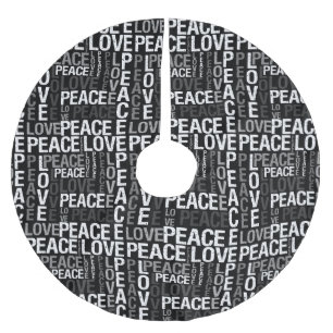 Peace Love Typography Brushed Polyester Tree Skirt
