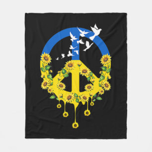 Peace Love Ukraine Dove Ukraine Sunflower Ukrainia Fleece Blanket