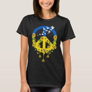 Peace Love Ukraine Dove Ukraine Sunflower Ukrainia T-Shirt
